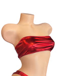 RED METALLIC BANDEU TOP