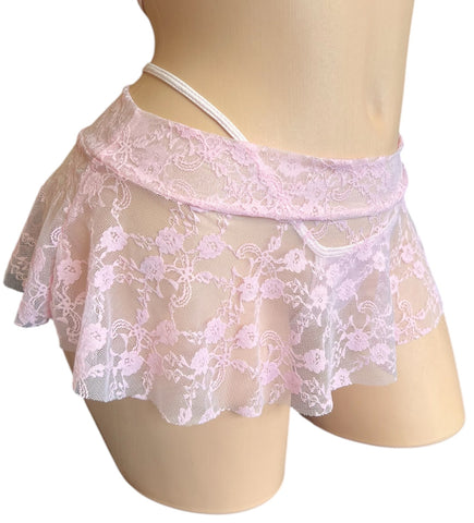 PINK LACE MICRO SCHOOL GIRL SKIRT