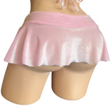 PINK VELVET MINI SCHOOL GIRL SKIRT