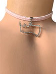 LIGHT PINK RHINO HEAD CHOKER