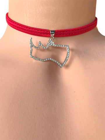 RED RHINO HEAD CHOKER