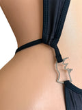 RHINO RHINESTONE BLACK RAIN THONG SLING SHOT