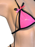 PINK PATTEN LEATHER THONG SET