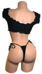 BLACK ROUGE BIKINI TOP W THONG