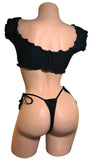 BLACK ROUGE BIKINI TOP W THONG