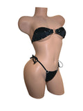 RHINESTONED BLACK INFINTY TOP & JEWELED G STRING