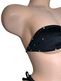 RHINESTONED BLACK INFINTY TOP & JEWELED G STRING