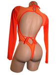 NEON ORANGE ROMPER SET